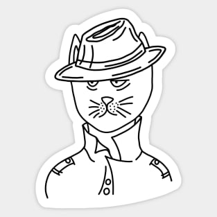 Tired Cat the Detective Sticker